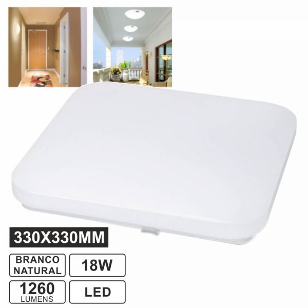 Painel LED Quadrado Aplique Slim 18W 33cm 4000k 1260lm - (32523)