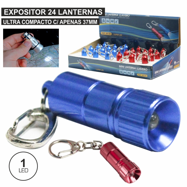 Expositor 24 Lanternas 1 LED Tipo Porta-Chaves - (36139)