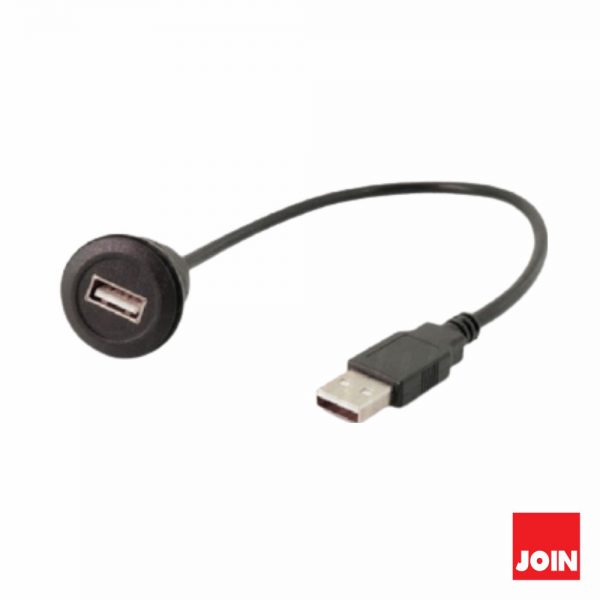 Cabo Adaptador USB-A Fêmea Painel / USB-A Macho 30cm JOIN - (64-527CNP)