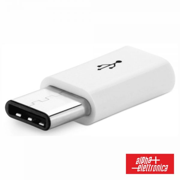 Ficha Adaptadora USB-C Macho / Micro USB-B Fêmea - (64-540)