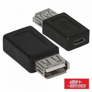 Ficha Adaptadora USB-A Fêmea / Mini USB Fêmea - (64-544)
