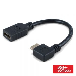 Ficha Adaptadora HDMI Macho / Fêmea Angular 90º Vertical - (64-579/03B)