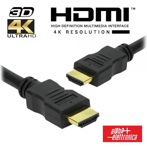 Cabo HDMI Dourado Macho / Macho 2.2 4K Preto 0.5m ALPHA - (93-591G1/005)