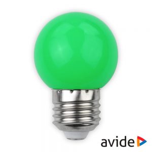 Lâmpada E27 1W LED Globo G45 Verde 30lm AVIDE - (ABDLG45-1W-G)