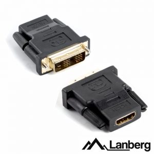 Ficha Adaptadora DVI-D Macho / HDMI Fêmea LANBERG - (AD-0013-BK)