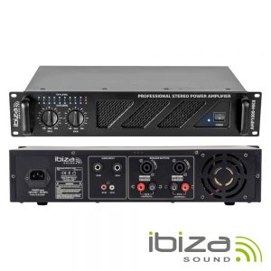 Amplificador Áudio 19" 2x800W Preto IBIZA - (AMP1000-MKII)