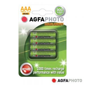Pilha Recarregável AAA 1.2V 900mAh 4x Blister AGFAPHOTO - (AP900B4)