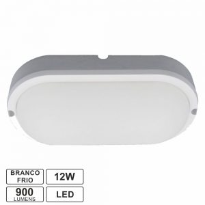 Painel LED Oval Aplique 12W 180mm 900lm Branco Frio - (APLOV1218CW)