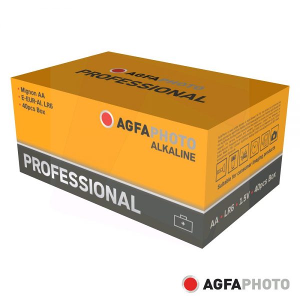 Pilha Alcalina AA 1.5V 40x Industrial AGFAPHOTO - (APPAAP40)