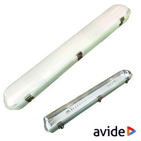 Armadura Estanque 60cm p/ 2 Lâmpadas LED Tubular T8 AVIDE - (ATPF-2X18W)