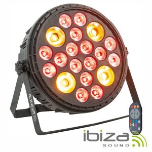Projetor Par 120W C/ 16 LEDS 4W + 4 LEDS Âmbar 30W IBIZA - (BIGPAR-16RGBW4A)