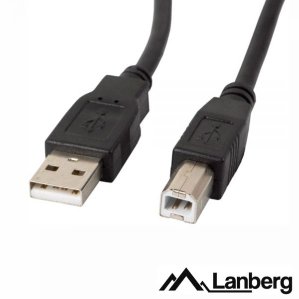 Cabo USB-A 2.0 Macho / USB-B Macho 5m LANBERG - (CA-USBA-10CC-0050B)
