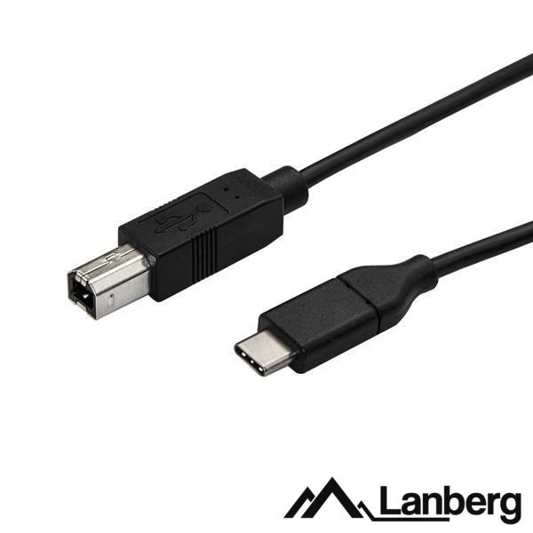 Cabo USB-C 2.0 Macho / USB-B Macho 1.8m LANBERG - (CA-USBA-14CC-0018B)