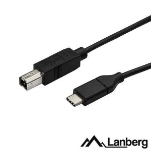 Cabo USB-C 2.0 Macho / USB-B Macho 3m LANBERG - (CA-USBA-14CC-0030B)