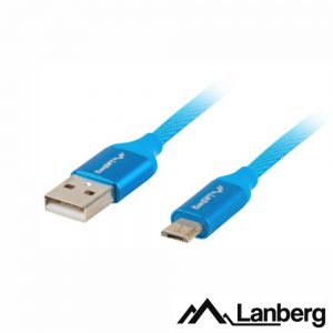Cabo USB-A 2.0 Macho / Micro USB-B Macho 1.8m Azul LANBERG - (CA-USBM-20CU-18-BL)