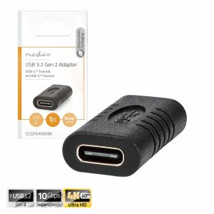 Ficha Adaptadora USB-C 3.2 Fêmea / Fêmea 10Gbps - (CCGP64900BK)