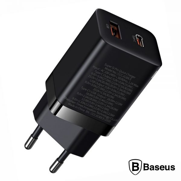 Alimentador Comutado USB-C/USB-A PD QC 3.0 30W BASEUS - (CCSUPP-E01)