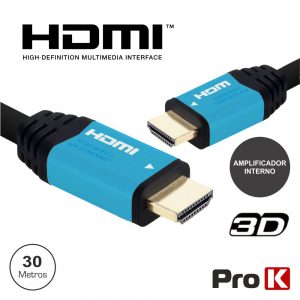 Cabo HDMI Dourado Macho / Macho C/ Amplificador 30m PROK - (CHDMI30ACT)