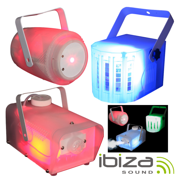 Pack Máquina Fumos Laser E Projetor LED Translúcidos IBIZA - (CLEAR-PACK)