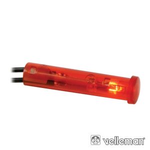 Luz Piloto Redondo Vermelho 220v 7mm VELLEMAN - (CRAF220R)