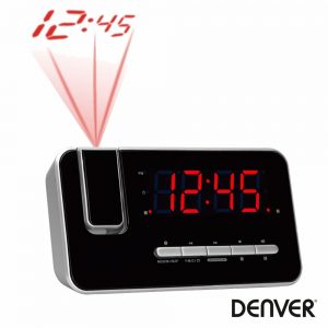 Relógio Despertador C/ Projeção 180º AM/FM DENVER - (CRP-618)
