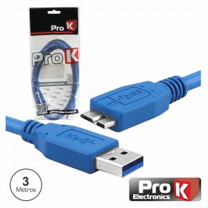Cabo USB-A 3.0 Macho / Micro USB-B Macho 3m PROK - (CUSB302/3)