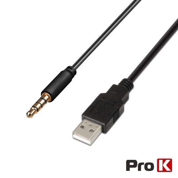 Cabo USB-A Macho / Jack Macho 4p 0.2m PROK - (CUSB380/0.2)