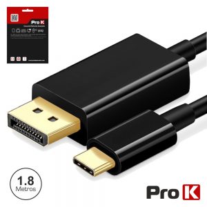 Cabo USB-C 3.1 Macho / Displayport Macho 1.8m 4K/60Hz PROK - (CUSBCDP1.8)