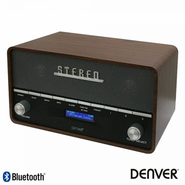 Rádio Bluetooth AM/FMppl/Aux/Mp3 Vintage DENVER - (DAB-36)