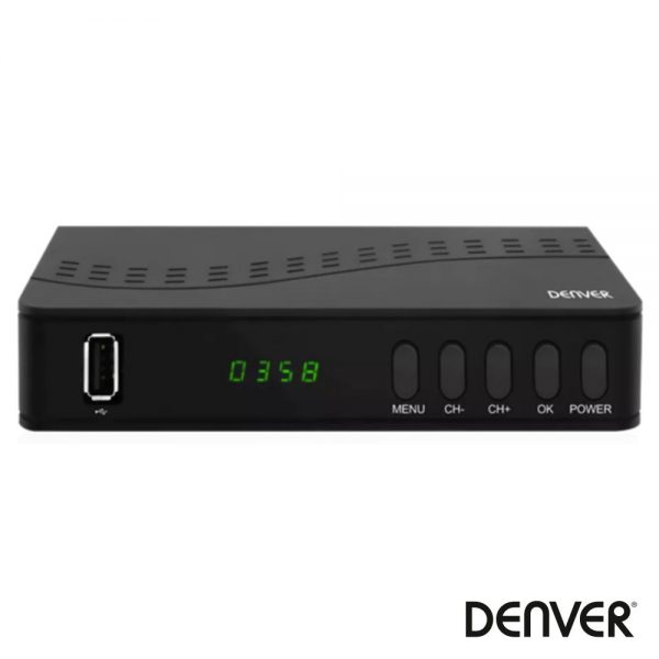 Receptor TDT FULL HD 1080P DVB-T2 Canais FTA USB DENVER - (DTB-140)