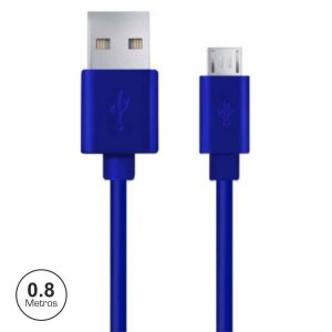 Cabo USB-A 2.0 Macho / Micro USB-B Macho 0.8m Azul - (EB172B)