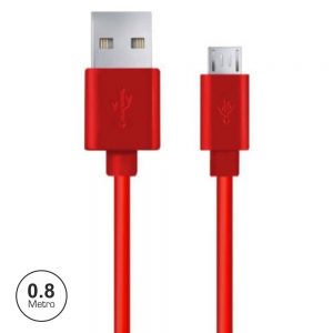 Cabo USB-A 2.0 Macho / Micro USB-B Macho 0.8m Vermelho - (EB172R)