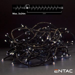 Luzes de Natal 240 LED 3000K 24m S/ Alimentador ENTAC - (ECL-240-WW-L)