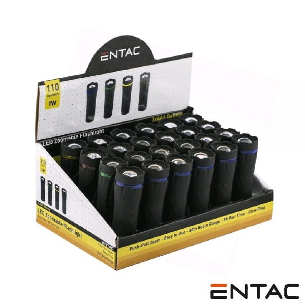 Expositor 24 Lanternas LED C/ 1W Zoom 110lm IP44 ENTAC - (EFL-ZOOM-PL)