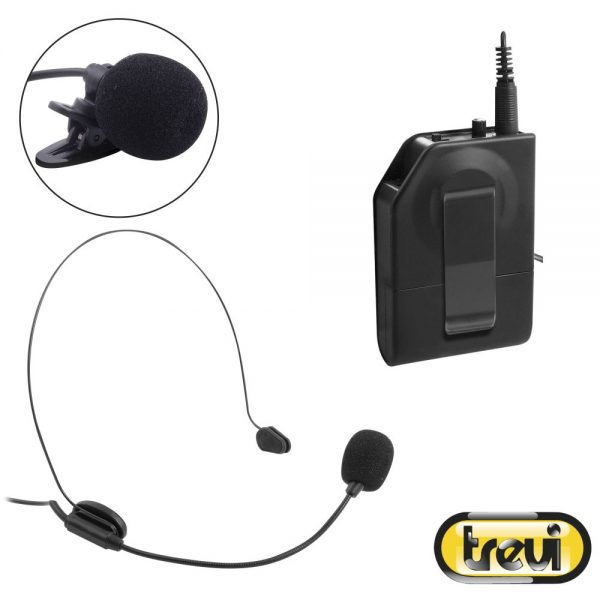 Microfone Headset S/ Fios C/ Transmissor Preto TREVI - (EM408R)