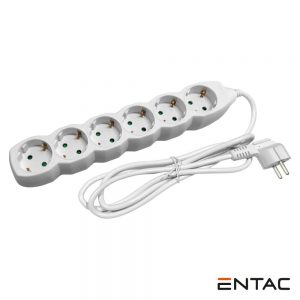 Extensão Elétrica 6x Schuko 1.5m ENTAC - (ESEG6-1.5)