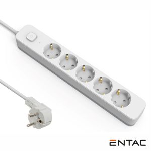 Extensão Elétrica 3G1.5 5x Schuko C/ Interruptor 1.5m ENTAC - (ESES1.5G5-1.5-SW)