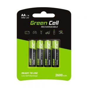 Pilha Recarregável AA 1.2V 2600mA 4x Blister GREEN CELL - (GR01)