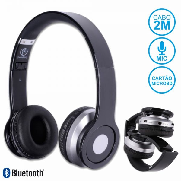 Auscultadores Bluetooth Preto - (HEADS-CRYSTAL)