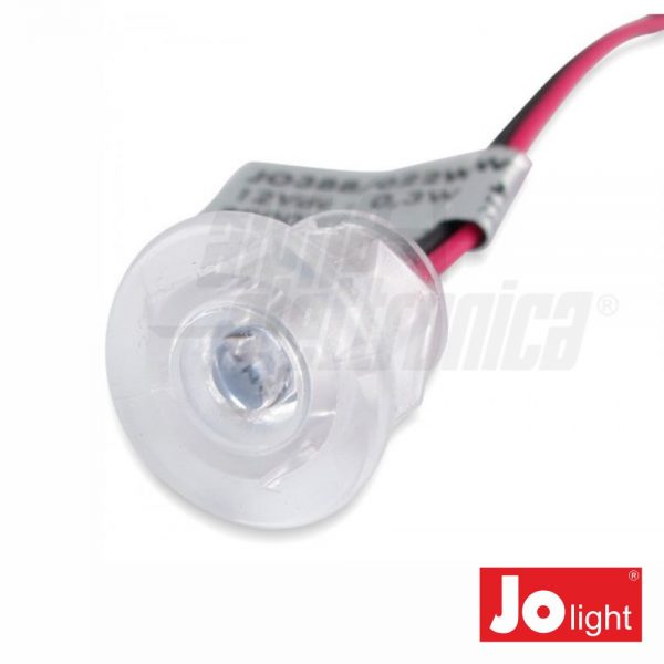 Foco LED 0.3W 12V 18mm Branco Quente P/ Encastrar IP20 Jol - (JO388/022WW)