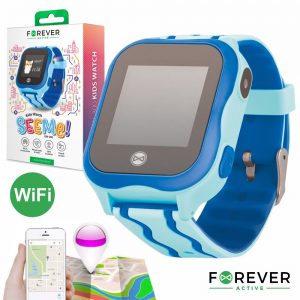 Smartwatch Gps Gprs Wifi Sim Criança Azul FOREVER - (KW-300BL)