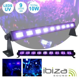Barra LEDS UV C/ 9 LEDS UV 3W E Suporte IBIZA - (LED-UVBAR)