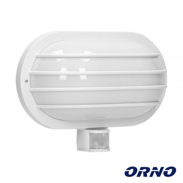 Aplique Oval C/ Sensor Movimento PIR E27 IP44 Branco ORNO - (LF-2/W)