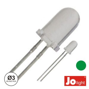 LED 3mm Alto Brilho Verde Jolight - (LL0310G)