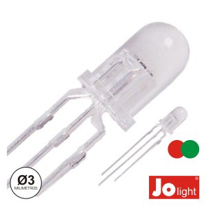 LED 3mm Multicor Vermelho E Verde Difuso Jolight - (LL0342RG-D)