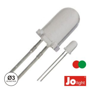 LED 3mm Multicor Vermelho E Verde Difuso Jolight - (LL0344RG-D)