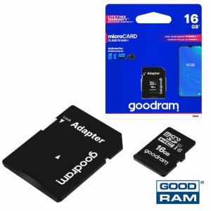 Cartão Memória Micro SD 16Gb Class10 Adaptador GOODRAM - (M1AA-0160R12)
