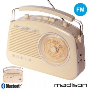 Rádio Bluetooth AM/FM Vintage Madison - (MAD-VR60)