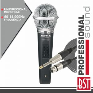 Microfone Dinâmico Unidireccional C/ Cabo 50hz-14khz BST - (MDX25)