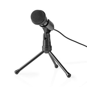 Microfone C/ Tripé P/ Smartphone/PC Jack 3.5mm - (MICTJ100BK)